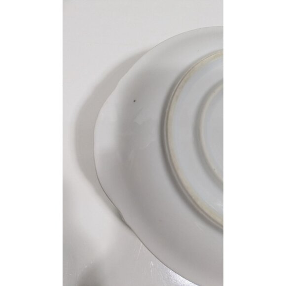 Renwiok Japan Porcelain Gravy Boat Attached Underplate Gold Trim Floral Design - Picture 9 of 13